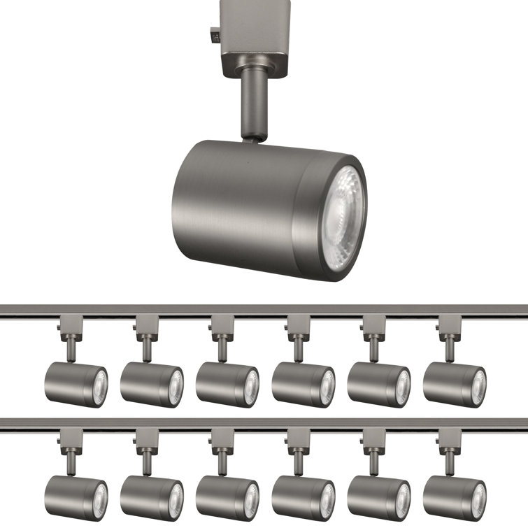 Brushed Nickel LED Adjustable Track Head with Clear Glass Lens