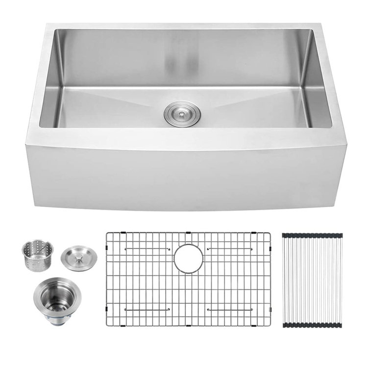 30'' Brushed Nickel Stainless Steel Farmhouse Kitchen Sink