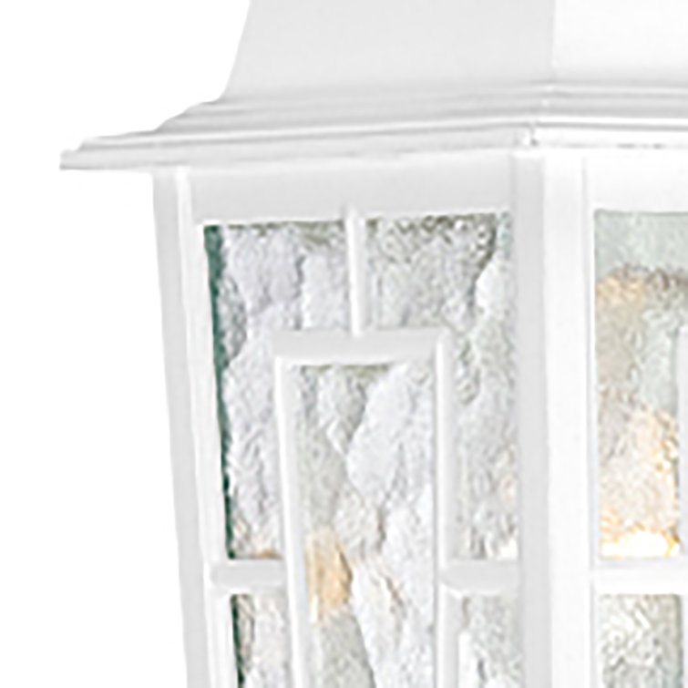 Bronze and White Metal Outdoor Lantern Wall Light