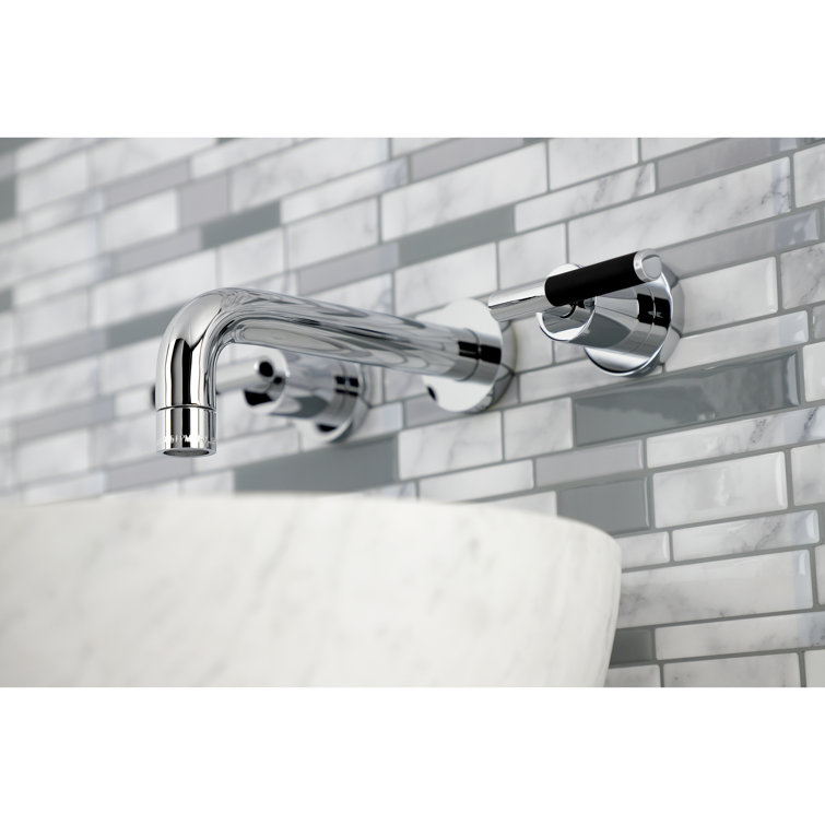 Kaiser Two-Handle Polished Chrome Wall Mount Bathroom Faucet