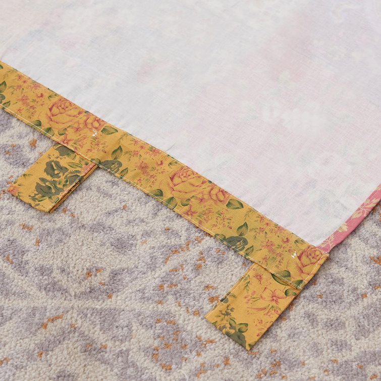 Antique Chic Patchwork Cotton Tab Top Curtain Panels, 84 x 84 inches
