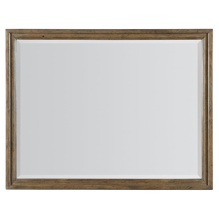 Transitional Carob Brown Solid Wood Rectangular Wall Mirror