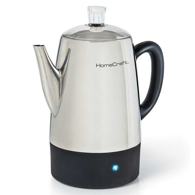 HomeCraft 10-Cup Polished Stainless Steel Coffee Percolator