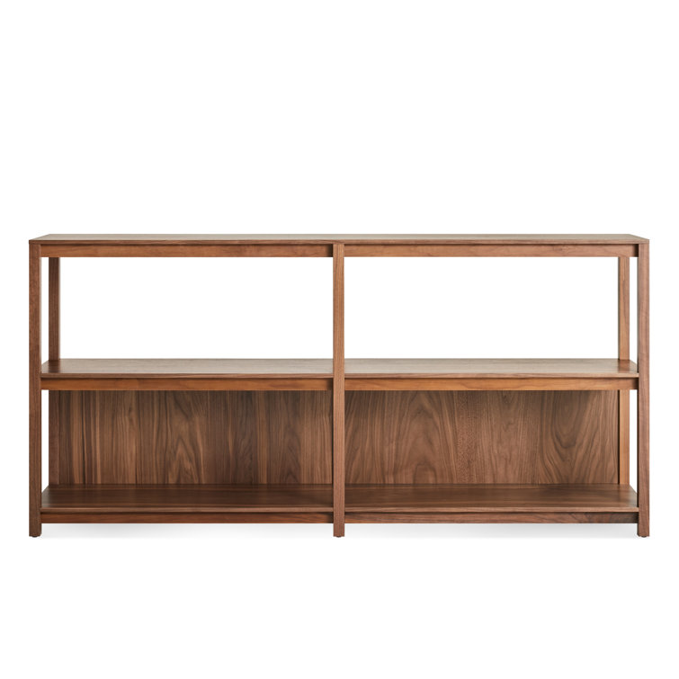 Walnut Wood Adjustable Open Plan Bookcase with 2 Shelves