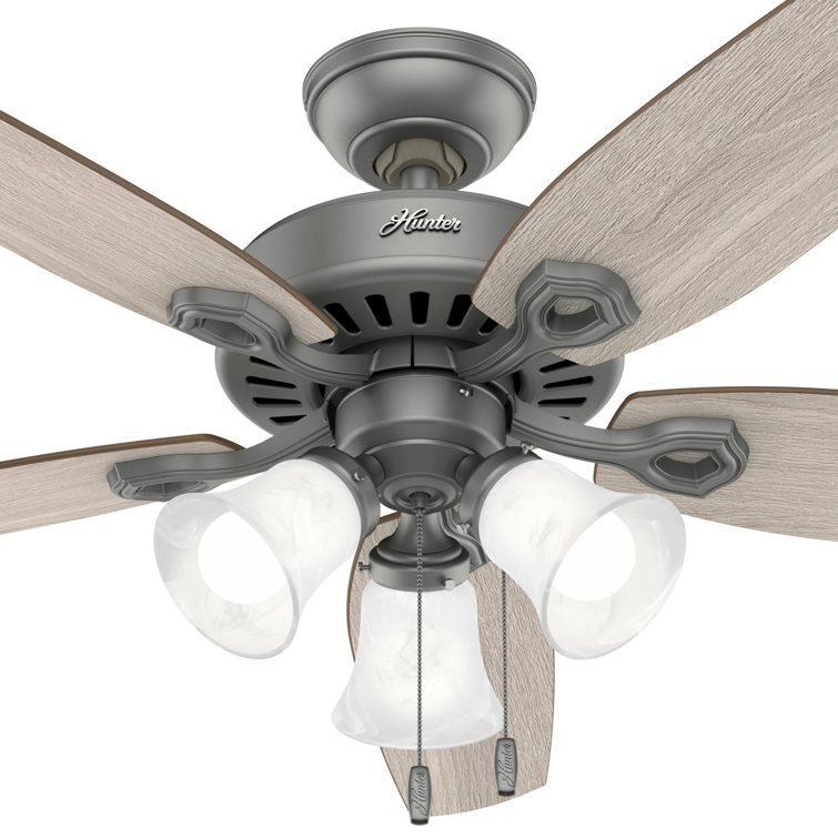 Matte Silver 52" Ceiling Fan with LED Light Kit and Reversible Blades