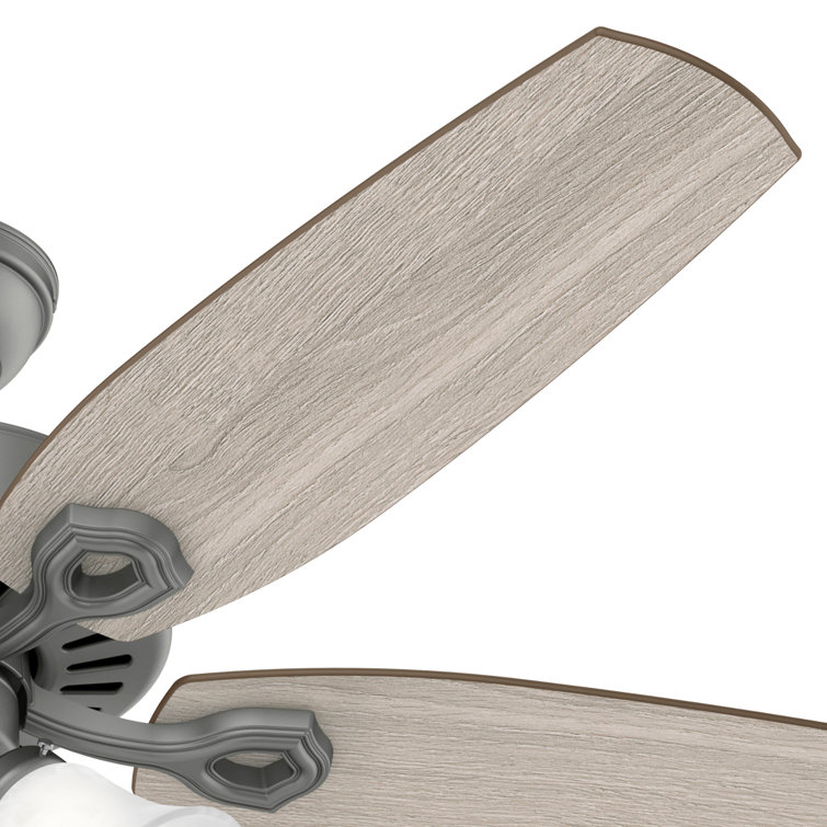 Matte Silver 52" Ceiling Fan with LED Light Kit and Reversible Blades