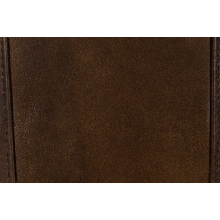 Transitional Handcrafted Tan Leather Accent Chair with Metal Legs