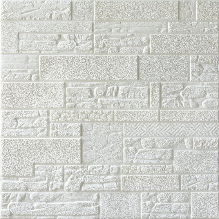 Off-White 3D Faux Brick Peel and Stick Wall Panels
