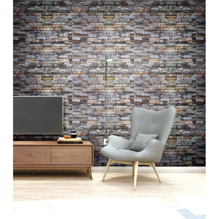 Multicolored Faux Brick 28" x 28" Peel and Stick Wall Panels