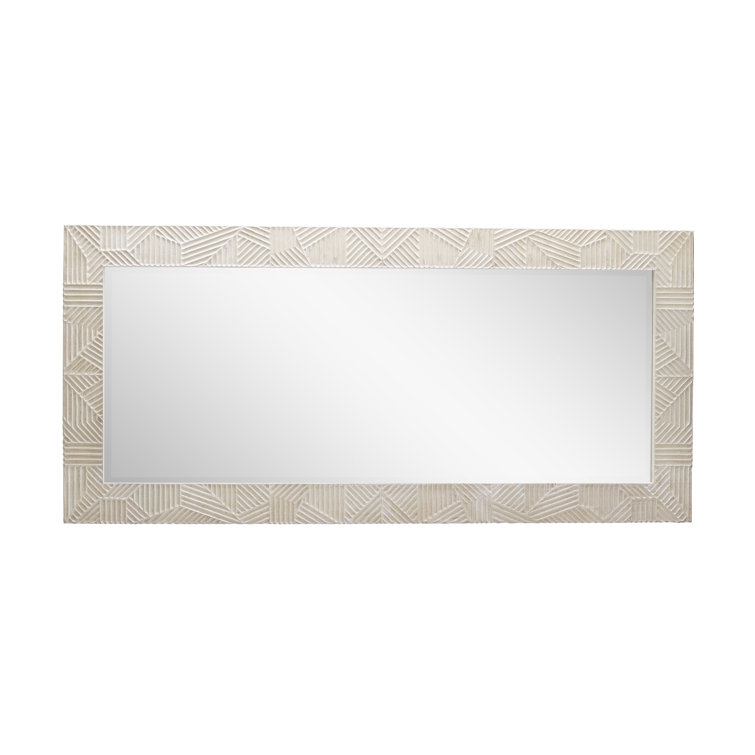 Marsh Serene Full-Length Grooved Wood Rectangular Mirror