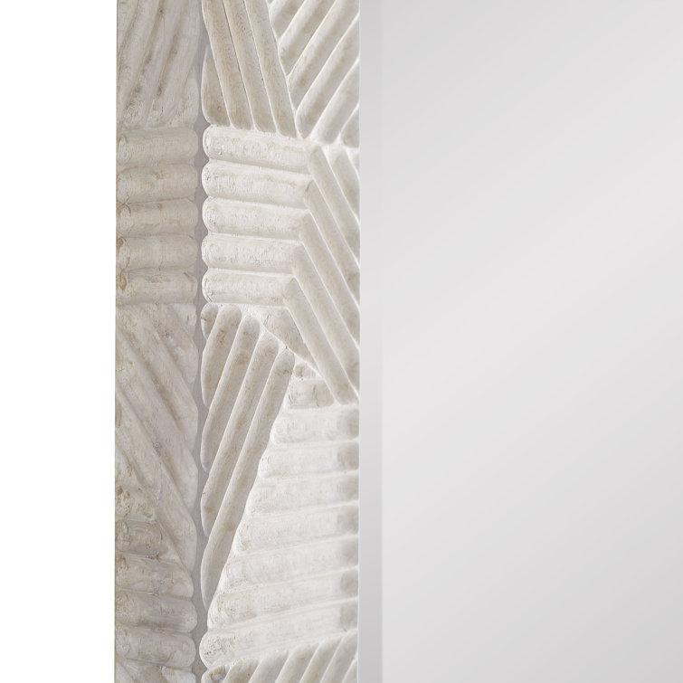 Marsh Serene Full-Length Grooved Wood Rectangular Mirror