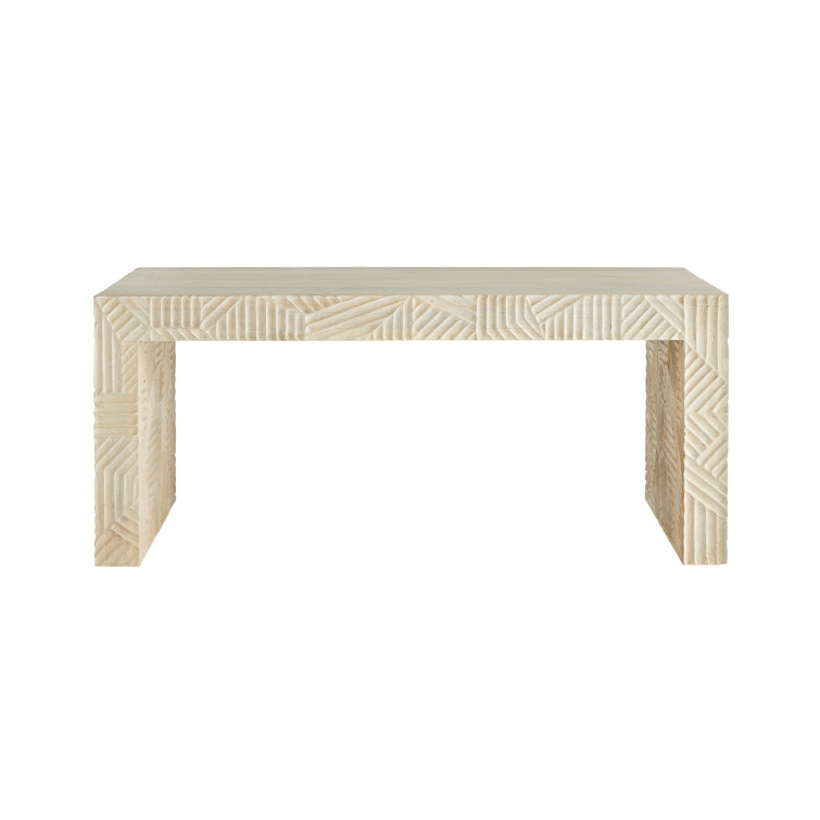 Beth Webb Inspired White Washed Mango Wood Rectangular Cocktail Table