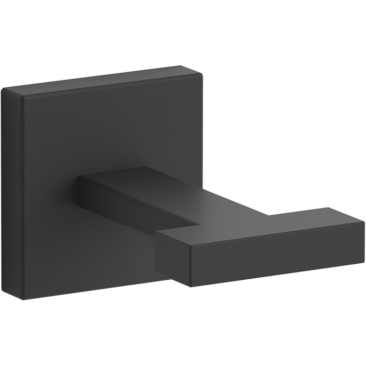 Matte Black Square Zinc Robe Hook