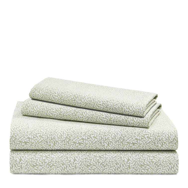 Stone Grey Floral Cotton Queen Sheet Set