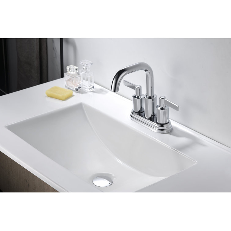 Polished Chrome 2-Handle Centerset Bathroom Faucet with Drain Assembly