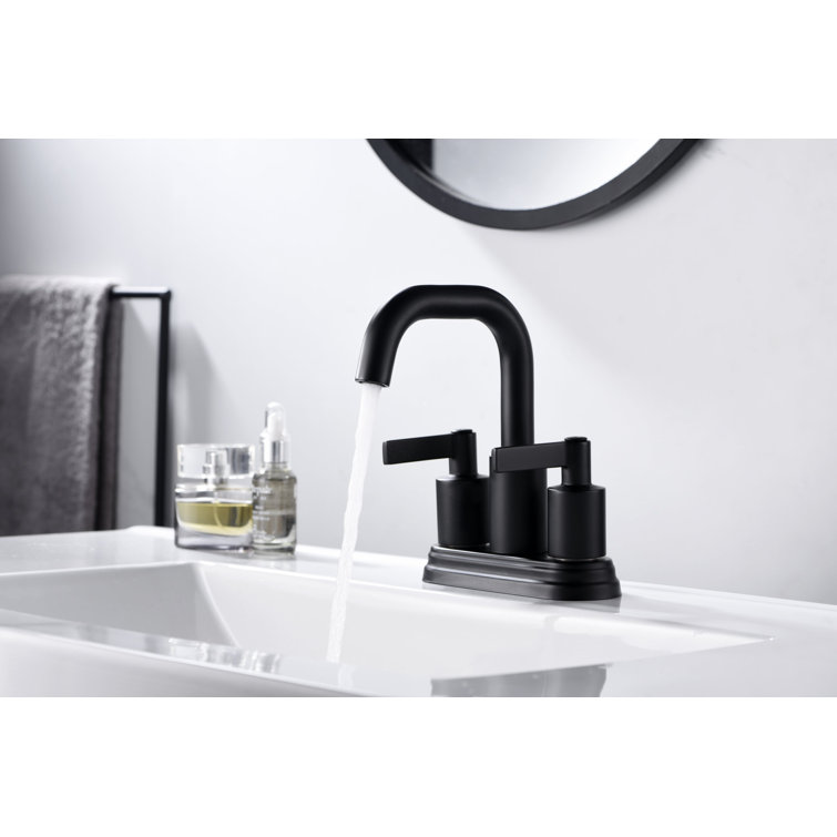 Matte Black Nickel 2-Handle Centerset Bathroom Faucet
