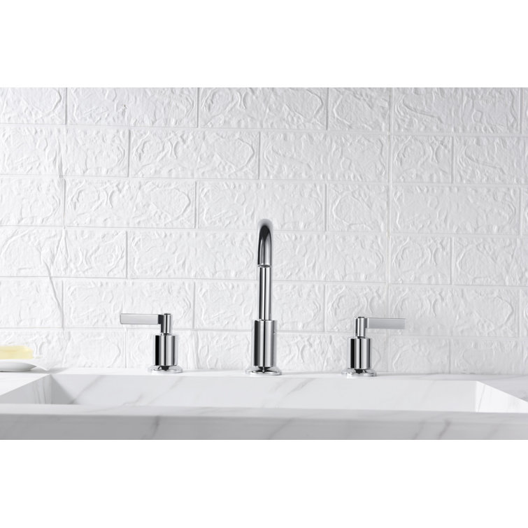 Polished Chrome 8'' Widespread 2-Handle Bathroom Faucet