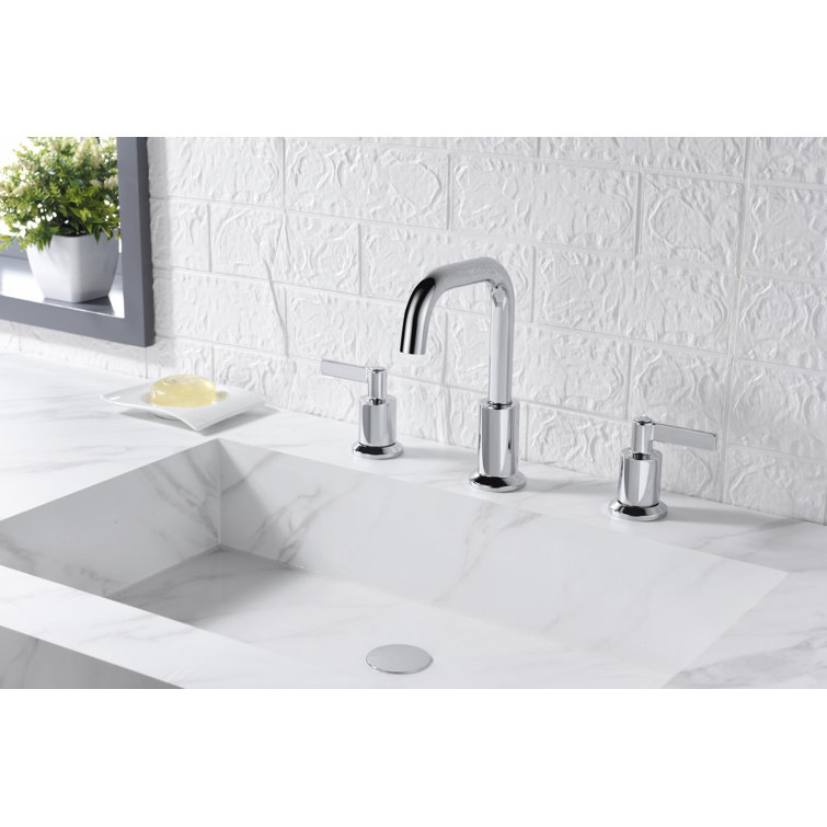 Polished Chrome 8'' Widespread 2-Handle Bathroom Faucet