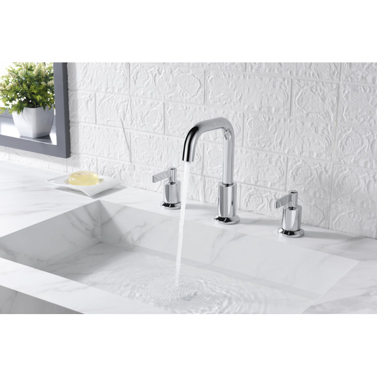 Polished Chrome 8'' Widespread 2-Handle Bathroom Faucet