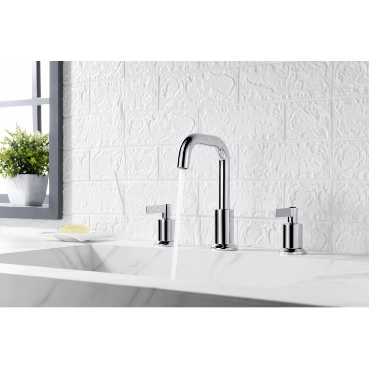 Polished Chrome 8'' Widespread 2-Handle Bathroom Faucet