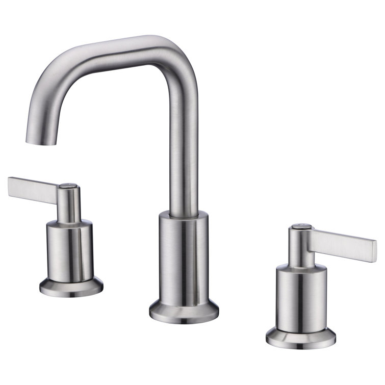 Brushed Nickel Modern Widespread Bathroom Faucet with Drain Assembly
