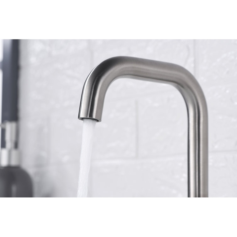 Brushed Nickel Modern Widespread Bathroom Faucet with Drain Assembly
