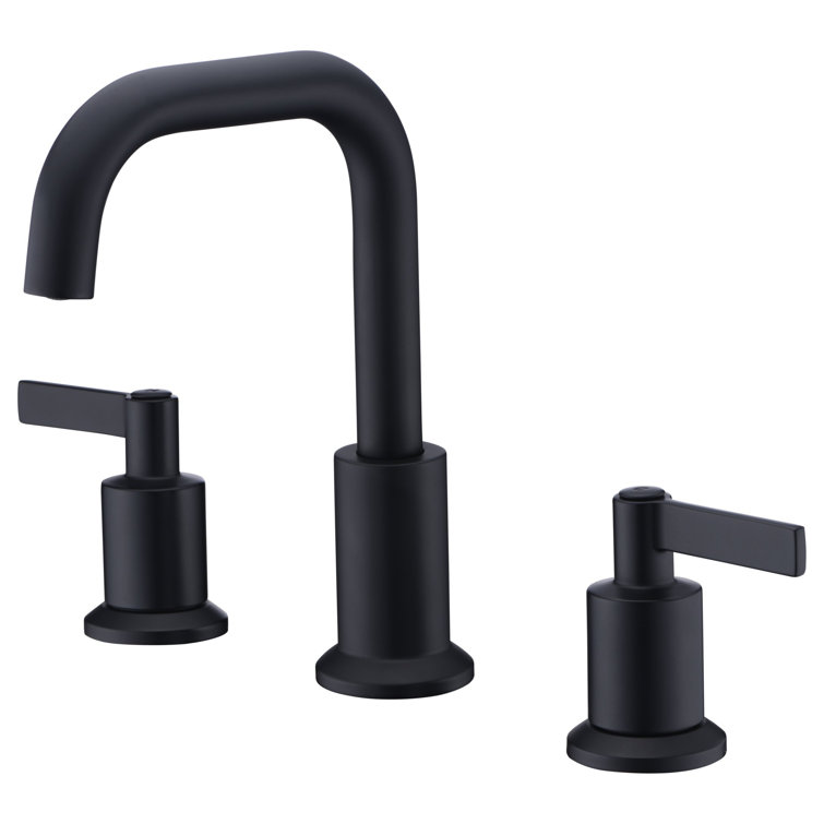 Matte Black Brass 2-Handle Widespread Bathroom Faucet