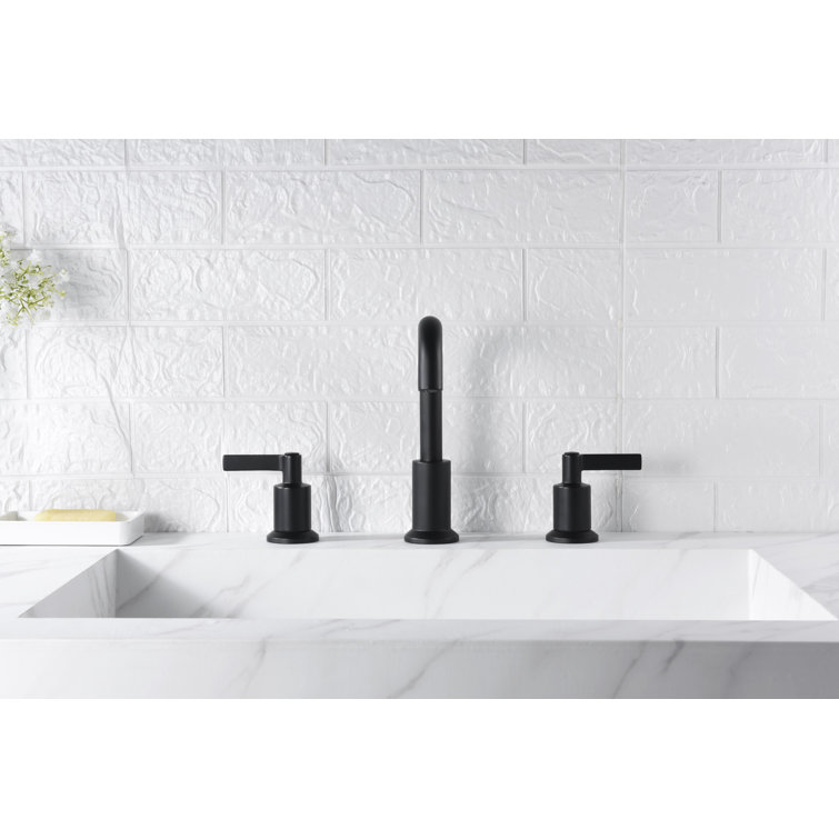 Matte Black Brass 2-Handle Widespread Bathroom Faucet