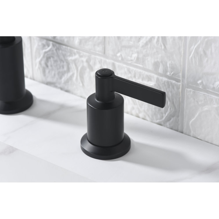 Matte Black Brass 2-Handle Widespread Bathroom Faucet