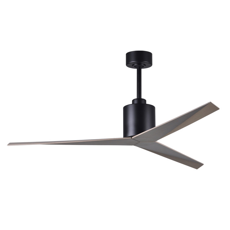 56'' Matte Black and Gray Ash Tone Ceiling Fan with Lighting
