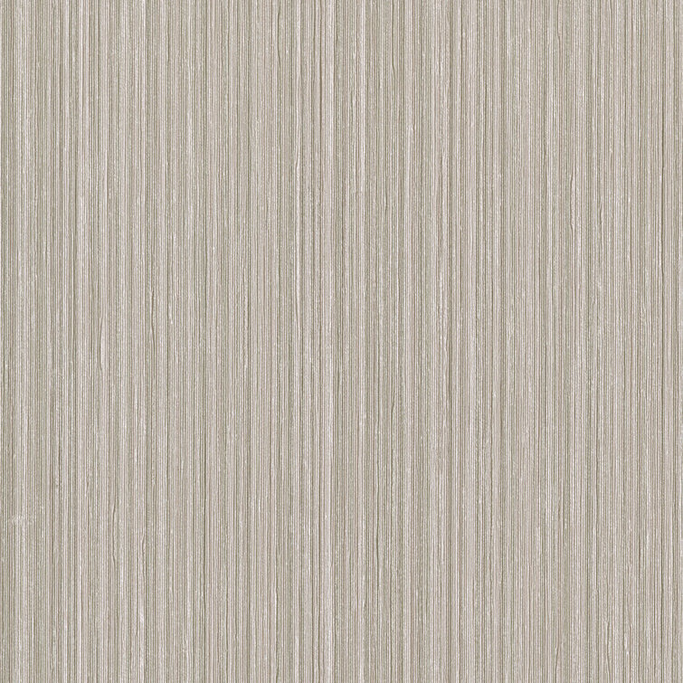 Taupe Stria Matte Fabric-Backed Wallpaper