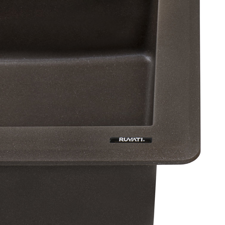 Espresso Brown Granite Composite Double Bowl Drop-in Sink