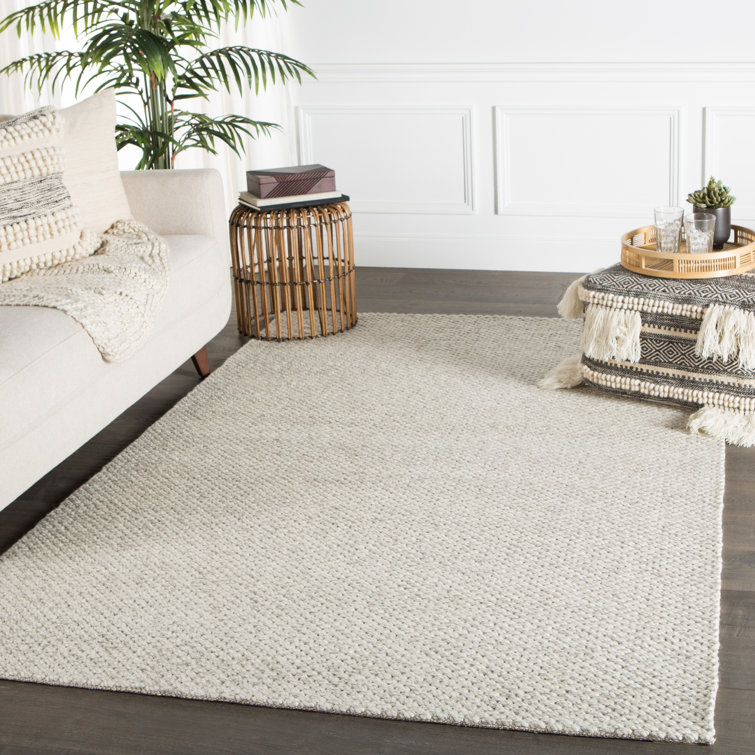 Ivory Coastline Bliss Hand-tufted Wool Rectangular Rug