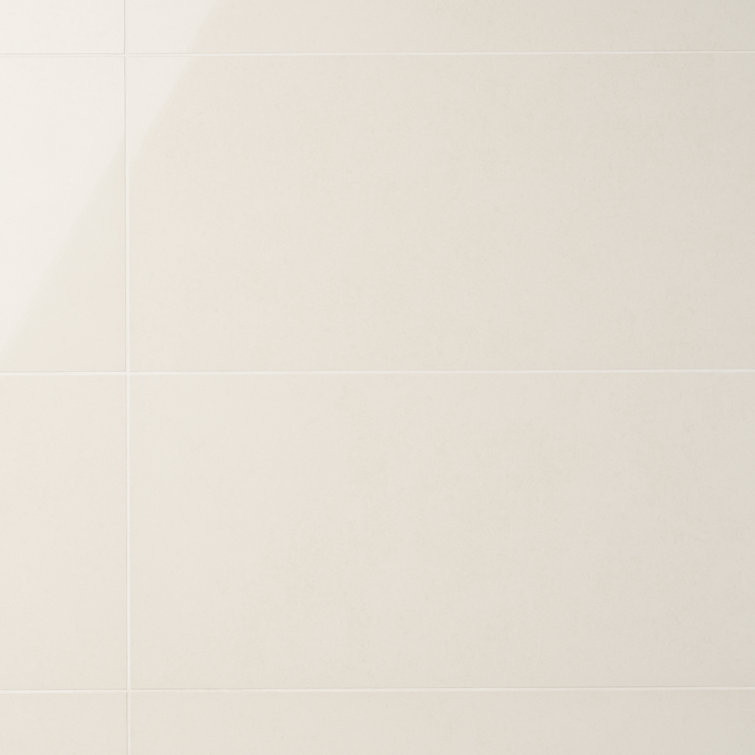 ToughTech 12" x 24" Polished White Porcelain Tile