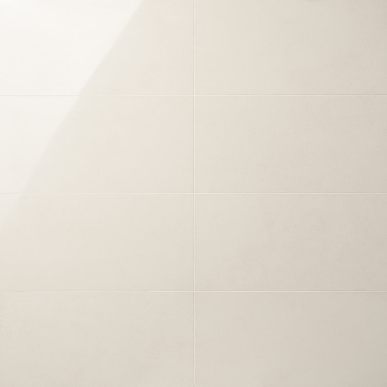 ToughTech 12" x 24" Polished White Porcelain Tile