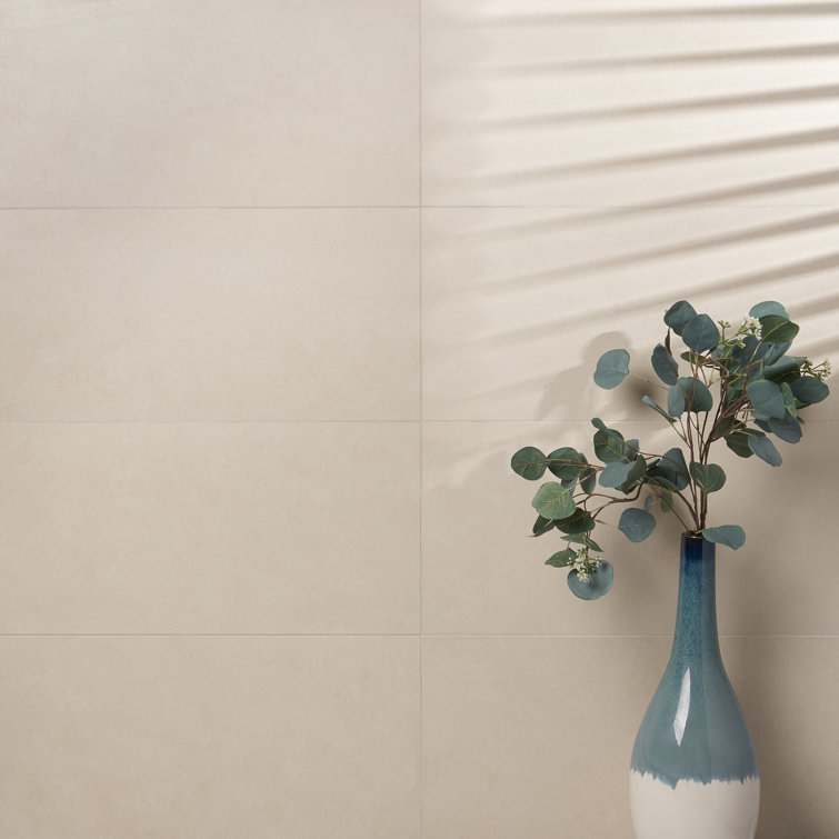 ToughTech 12" x 24" Matte Beige Porcelain Wall and Floor Tile