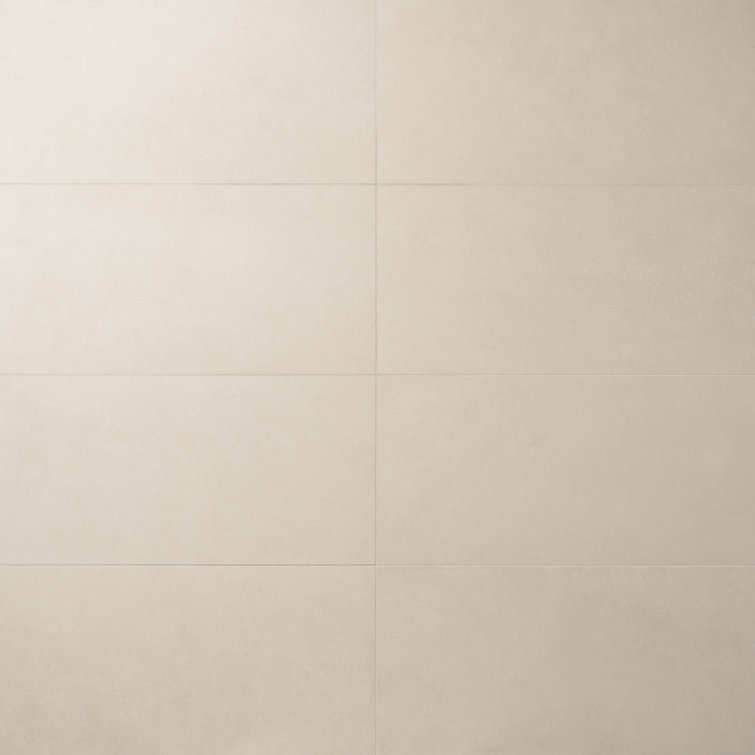 ToughTech 12" x 24" Matte Beige Porcelain Wall and Floor Tile