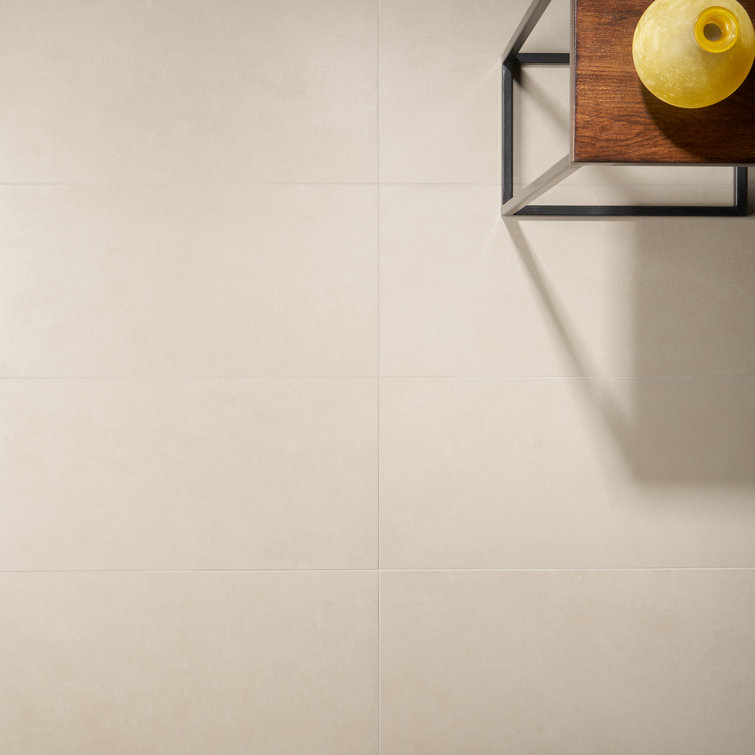 ToughTech 12" x 24" Matte Beige Porcelain Wall and Floor Tile