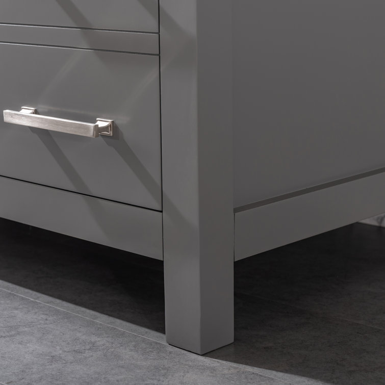 Jasper 42'' Gray Freestanding Bathroom Vanity with Carrara Top