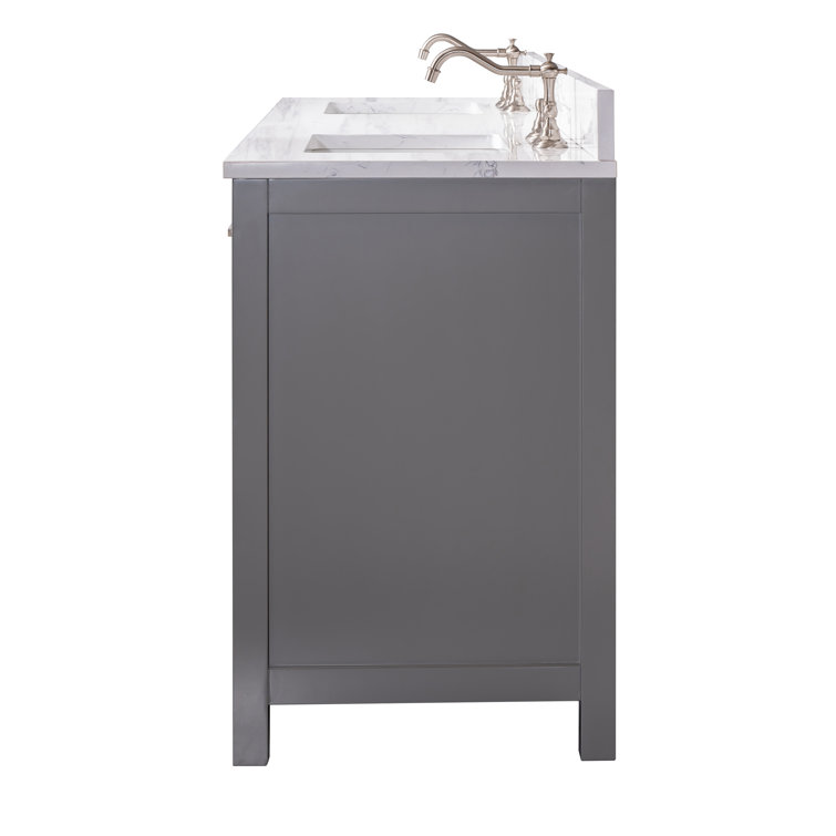 Jasper 72" Gray Double Bathroom Vanity with Carrara White Top
