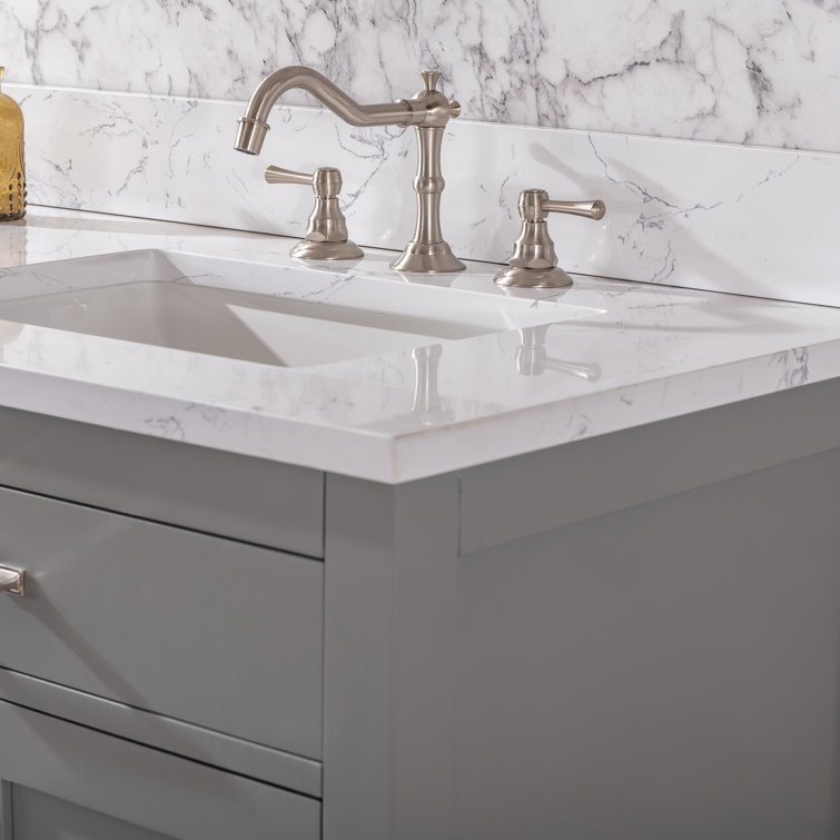 Jasper 72" Gray Double Bathroom Vanity with Carrara White Top