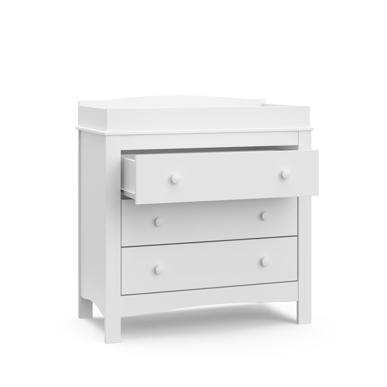 White 3-Drawer Chest with Changing Topper