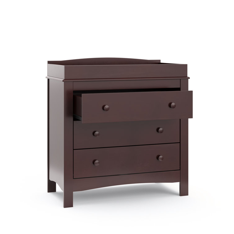 Espresso 3-Drawer Chest with Removable Changing Topper