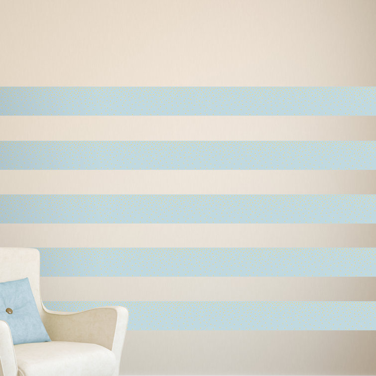Blue and Gold Falling Dots Removable Wallpaper Border
