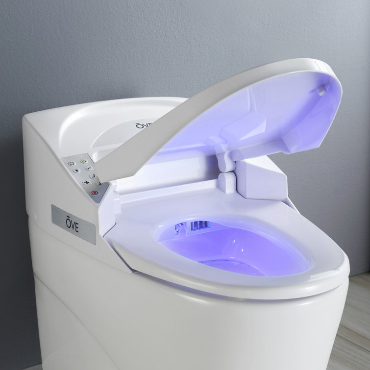 White High Efficiency One-Piece Smart Bidet Toilet with Remote Control