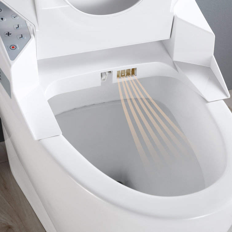 White High Efficiency One-Piece Smart Bidet Toilet with Remote Control