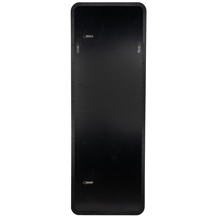 Black Metal Framed Rectangular Wall Mirror