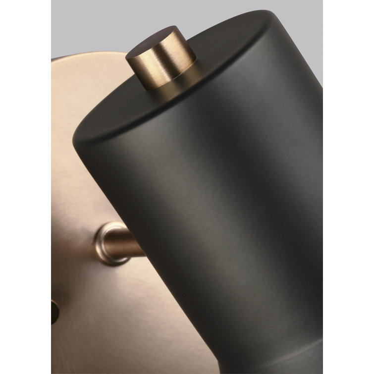 Black and Brass Steel Cone Shade Dimmable Sconce