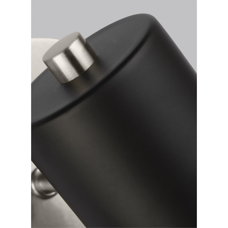 Black Steel Single Light Dimmable Cone Sconce