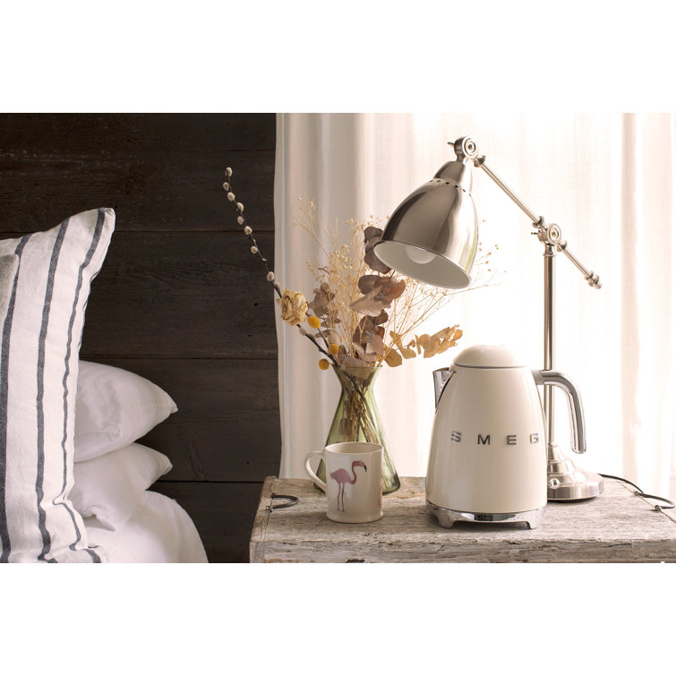 Polished Stainless Steel Retro Electric Kettle with Auto Shutoff